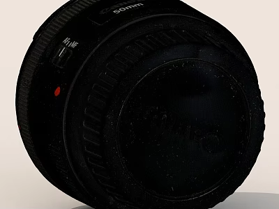 Professional Black Camera Lens With Lens Cap And Focus Ring Design 3d model