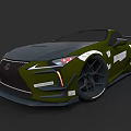 Green Modified Lexus Sports Car With Aerodynamic Body Kit And Large Black Wheels