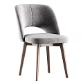 Modern Soft Upholstered Dining Chair With Solid Wood Legs Provides Multiple Fabric Color Options