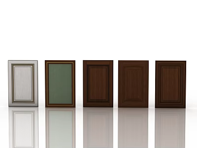 Diverse Entrance Door Styles With Wood Metal And Colored Panel Designs 3d model