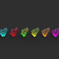 Vibrant Shiny Multicolored Crystals Arranged In A Row With Six Different Colors