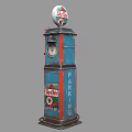 Vintage Texaco Gas Pump With Blue Red Body And Parking Sign Details