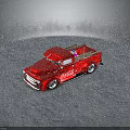 Red Vintage Coca-Cola Truck Model With Gifts In Bed On Snowy Surface With Snowflakes
