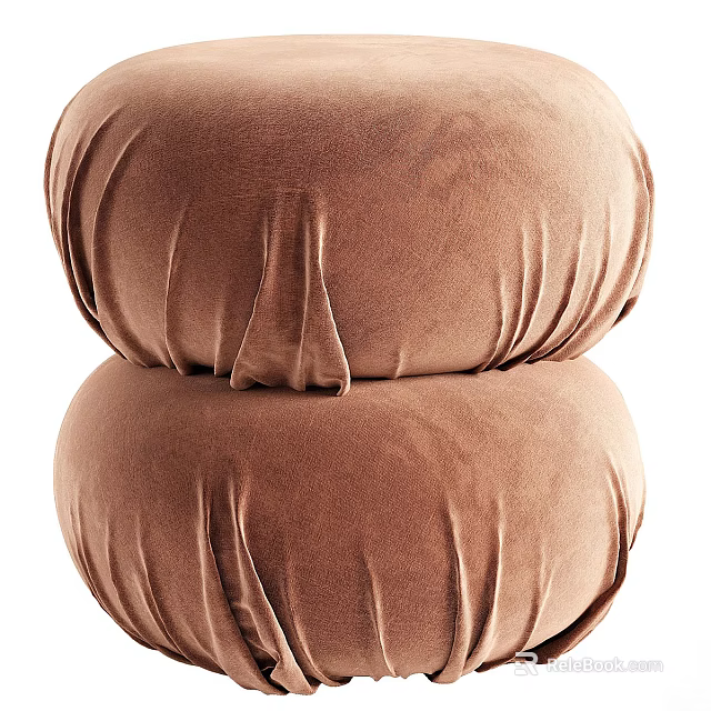 Soft Brown Velvet Bean Bag Chair Stacked Comfortable Modern Home Seating 3d model 