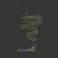 Green Mechanical Robot With Open Cockpit And Multi Legged Structure Holding Side Weapon 3d model