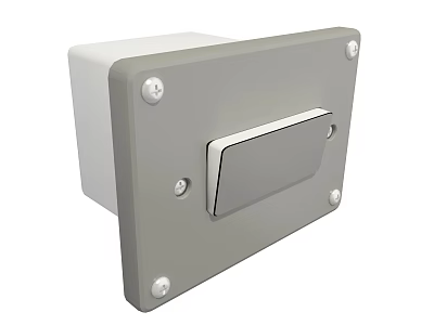 Gray Metal Hardware Tool Panel with Secure Screw Fastening and Rectangular Handle 3d model