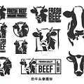 Cartoon cow cow head icon cattle bison bull cow 3d model