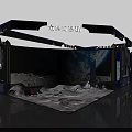 Interstellar Crossing VIII Modern Exhibition Booth Entrance Blue Black With Moon Surface Earth