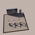 Outdoor Fitness Workout With Spin Bikes And Large Screen Showing Road At Sunset