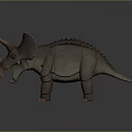 3D Rendered Triceratops Dinosaur Character With Three Horns Frill And Stubby Legs In Cartoon Style