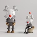Modern ornaments Doll ornaments combination 3d model
