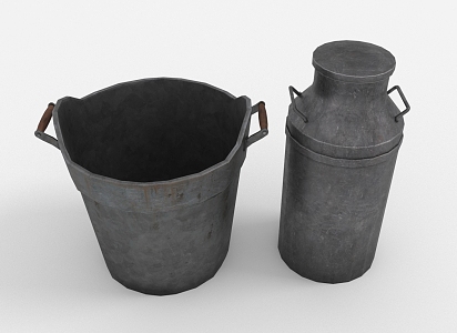 Modern bucket iron bucket 3d model