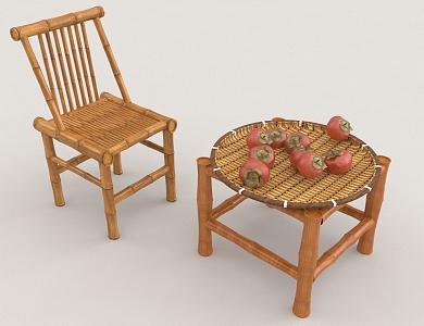 Persimmon Chair Stool Tomatoes 3d model