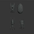 Grey Colored 3D Rendered Insect Models Of Different Species