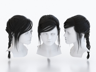 Hair Wig Hairstyle Long Hair Head 3d model