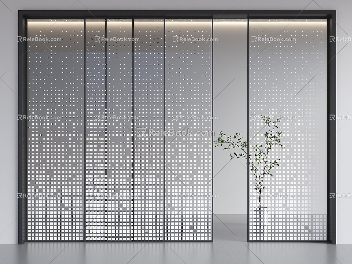 Gradient glass partition wire-clamped glass sliding door glass sliding door office partition office sliding door model