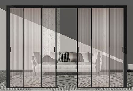 Modern sliding door Changhong glass sliding door 3d model