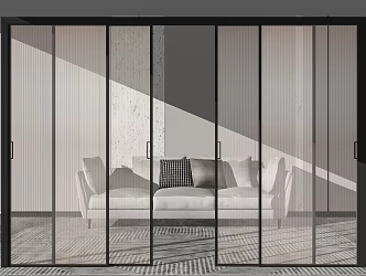 Modern sliding door Changhong glass sliding door 3d model