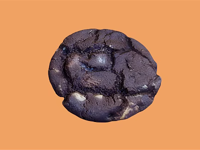 Homemade Chewy Chocolate Cookie With Dark And White Chocolate Chunks On Orange Background 3d model