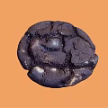Homemade Chewy Chocolate Cookie With Dark And White Chocolate Chunks On Orange Background