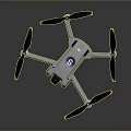 White Drone With Four Propellers And Camera Design Details 3d model