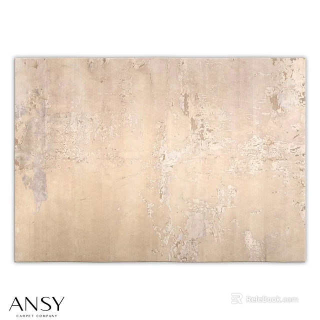 Vintage Square Rug With Distressed Beige Texture For Living Room Decor 3d model 