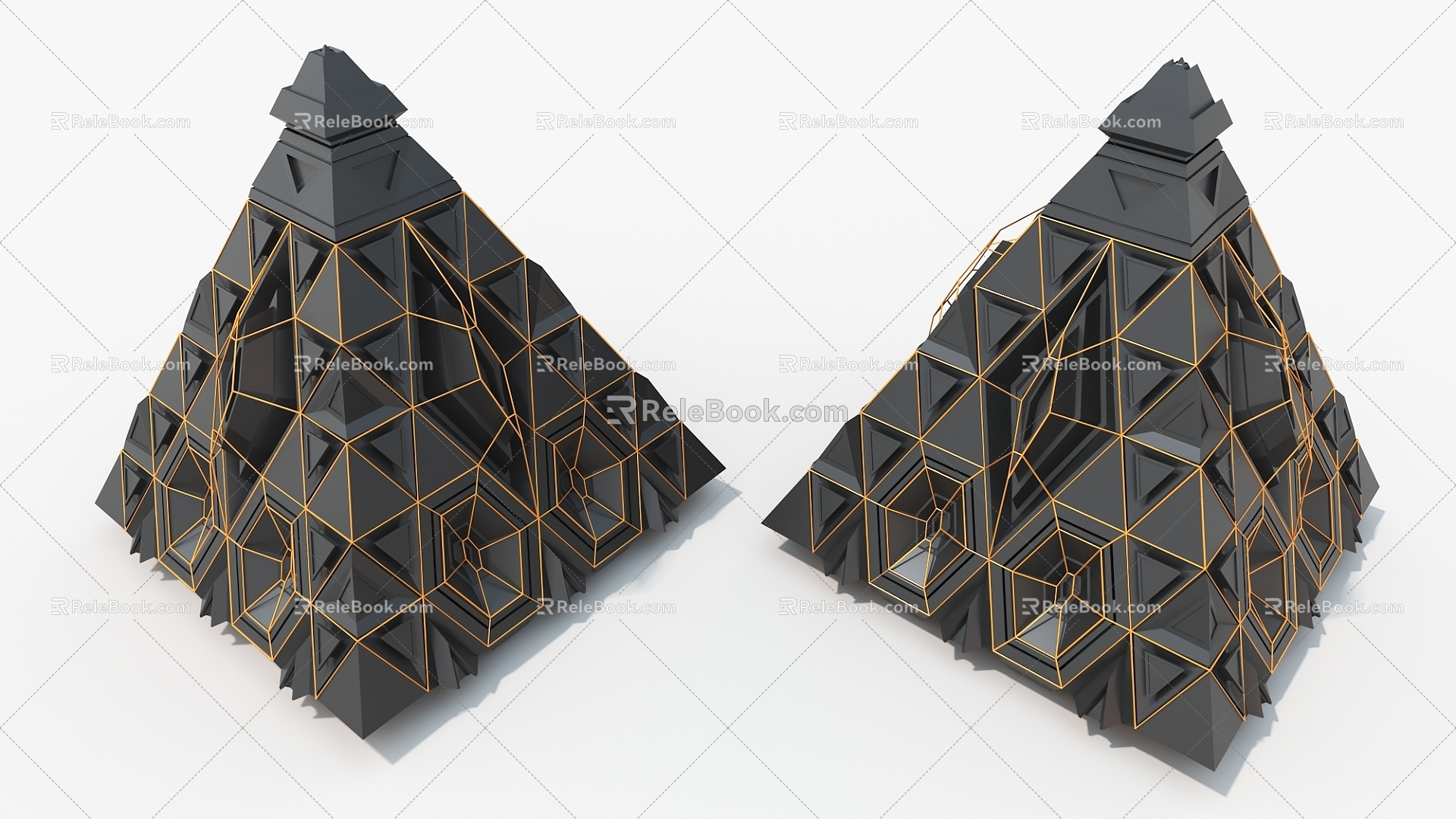 Vertebral pyramid device mechanical Cypunk hard surface high-tech industrial parts 3d model