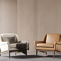 Middle Style Single Sofa 3d model