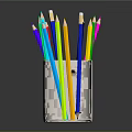 Vibrant Assorted Colored Pencils Neatly Stored in White Ceramic Mug