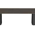 Modern Minimalist Dining Table With Grey Top And Black Curved Legs Design