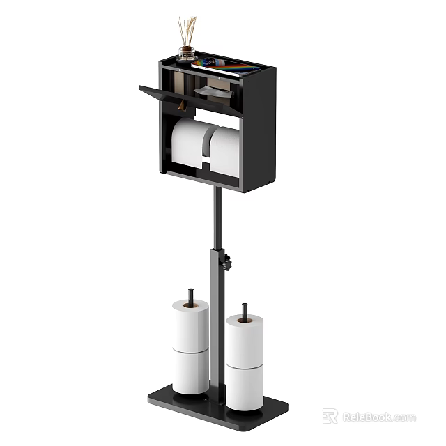 Modern Bathroom Standing Toilet Paper Holder With Multiple Rolls Storage Design 3d model 