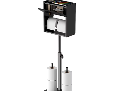 Modern Bathroom Standing Toilet Paper Holder With Multiple Rolls Storage Design 3d model