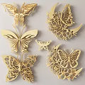 Wooden Butterfly And Flower Laser Cut Wall Decor For Home Decoration