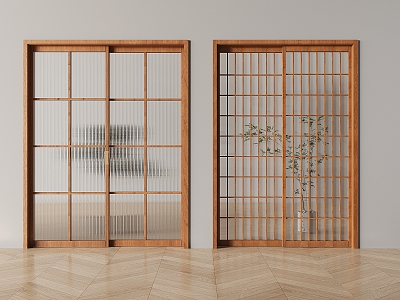 sliding door sliding door sliding door japanese style check sliding door chinese style sliding door 3d model