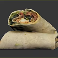 Loaded Flour Tortilla Burritos With Fresh Vegetables And Grilled Chicken