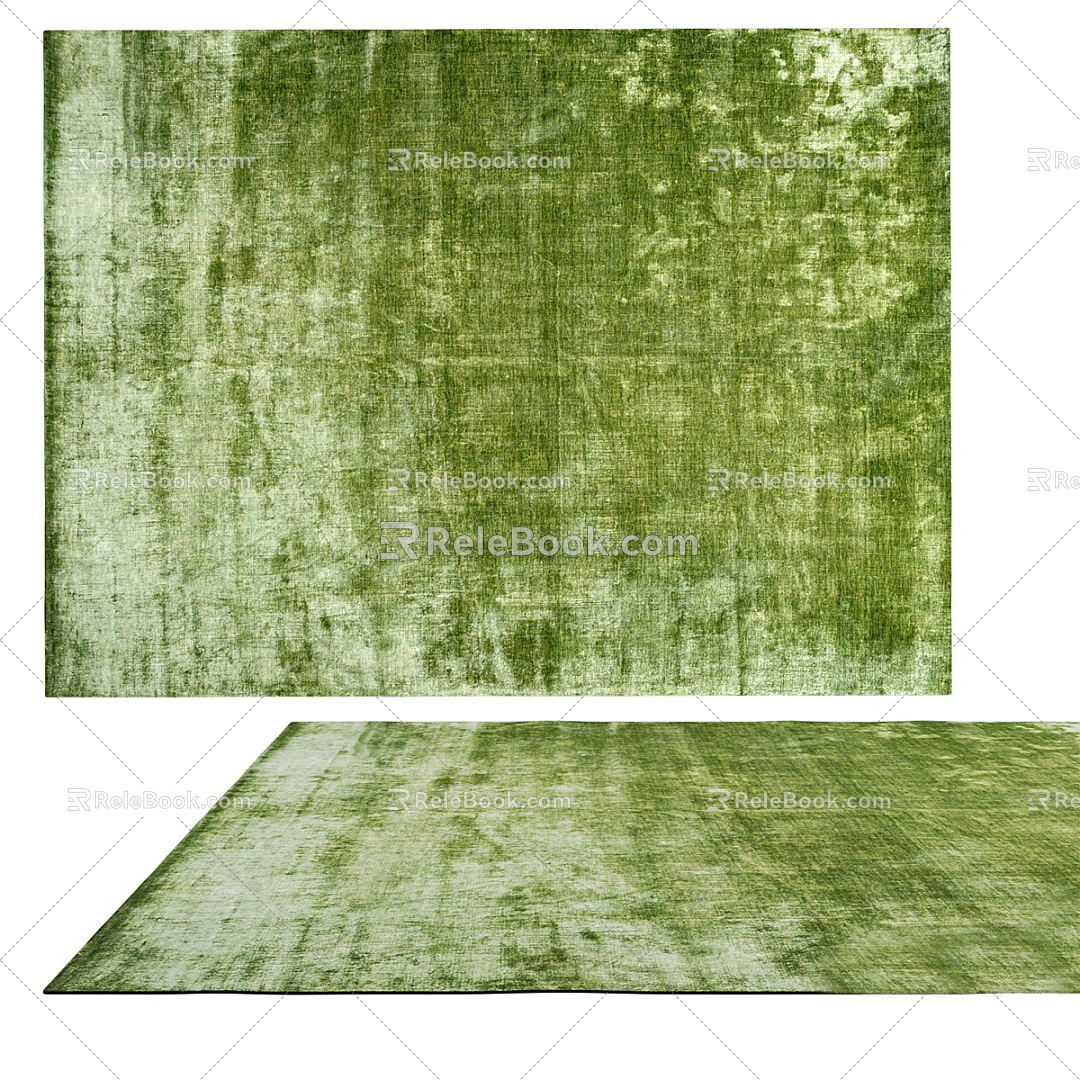 Modern Simple Carpet Plush Carpet Green Carpet Living Room Carpet 3d model