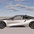 Silver BMW Concept Car With Sleek Futuristic Body And Stylish Aerodynamic Wheels