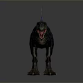 Realistic 3D Dinosaur Model With Colorful Spikes Open Mouth And Vibrant Scales