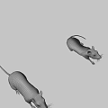Detailed Realistic Gray And White Mice Figurines With Lifelike Features On Black Background