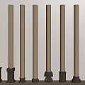 New Chinese Style Column Pillar Stack Cylindrical Log Stigma 3d model