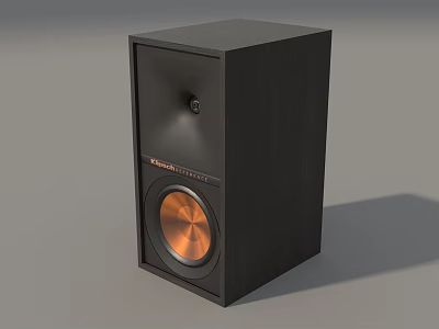 Modern Black Home Entertainment Speaker With Copper Woofer Design 3d model