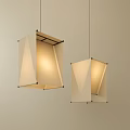 Modern Square Fabric Pendant Lights With Soft Lighting And Minimalist Design