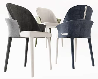 Modern Single Chair Dining Chair Fabric Single Chair Desk Chair 3d model