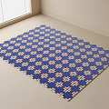 Square Carpet With Blue White Red Checkered Pattern On Floor 3d model