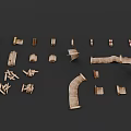 Wooden Craft Parts With Various Shapes For DIY Model Assembly Project