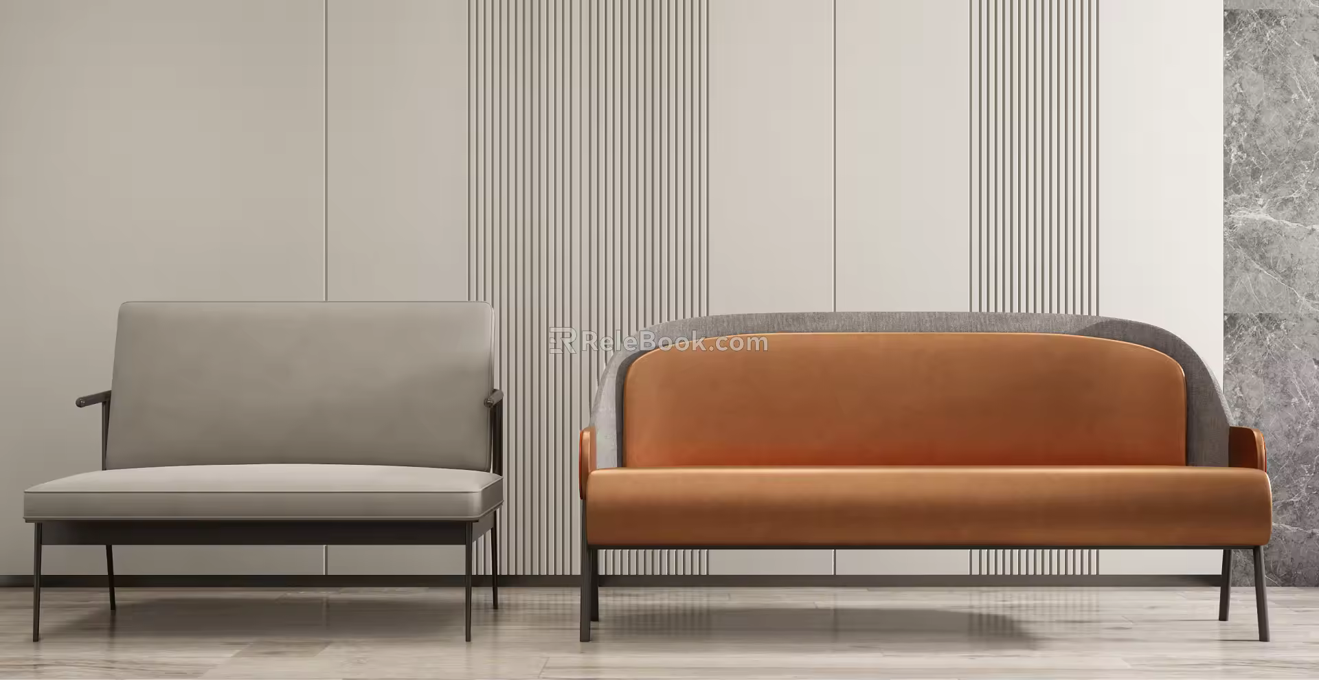 Modern Double Sofa Double Sofa Combination 3d model