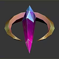 Colorful Crystal Shaped Decorative Home Accessory With Shiny Surface And Curved Ring Design