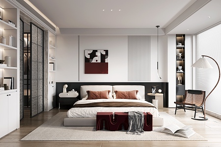 Modern bedroom master room 3d model