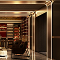 Light Luxury Bar Video Wine Cigar Area 3d model