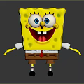 SpongeBob SquarePants Yellow Square Character With Big Eyes Red Tie White Shirt And Happy Smile